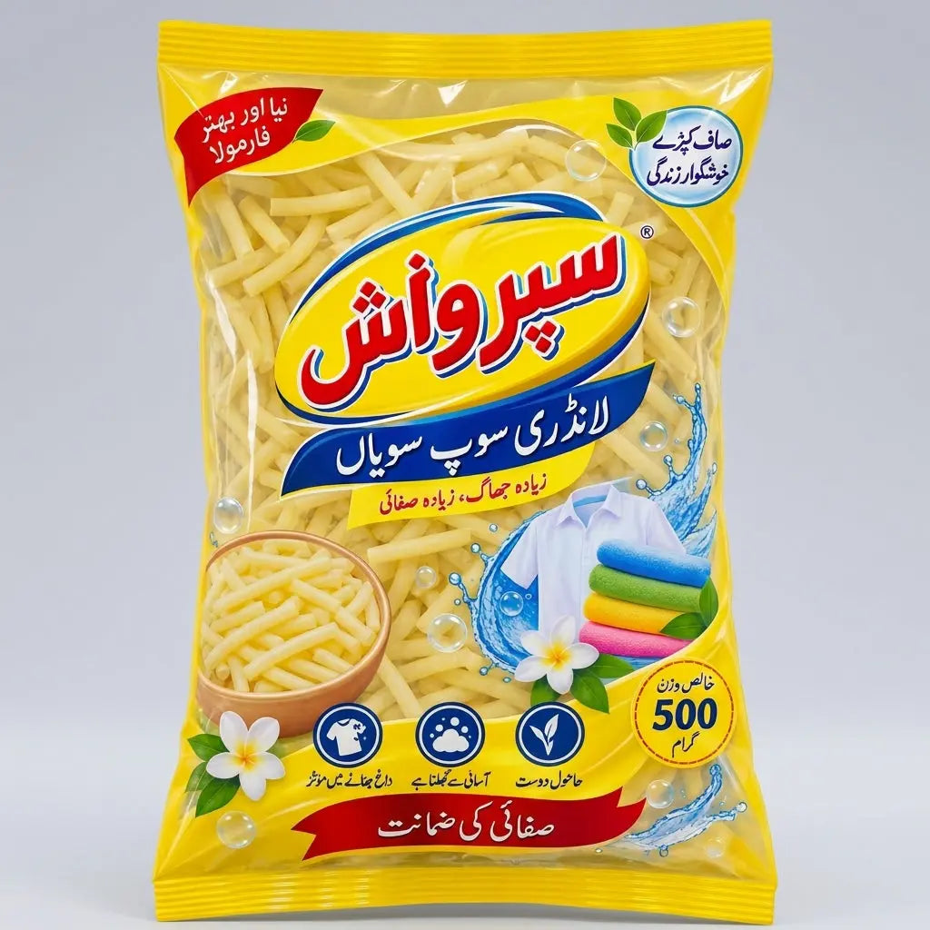 Super Wash Laundry Soap Noodles (500g) – High-Foaming Stain Remover My Store
