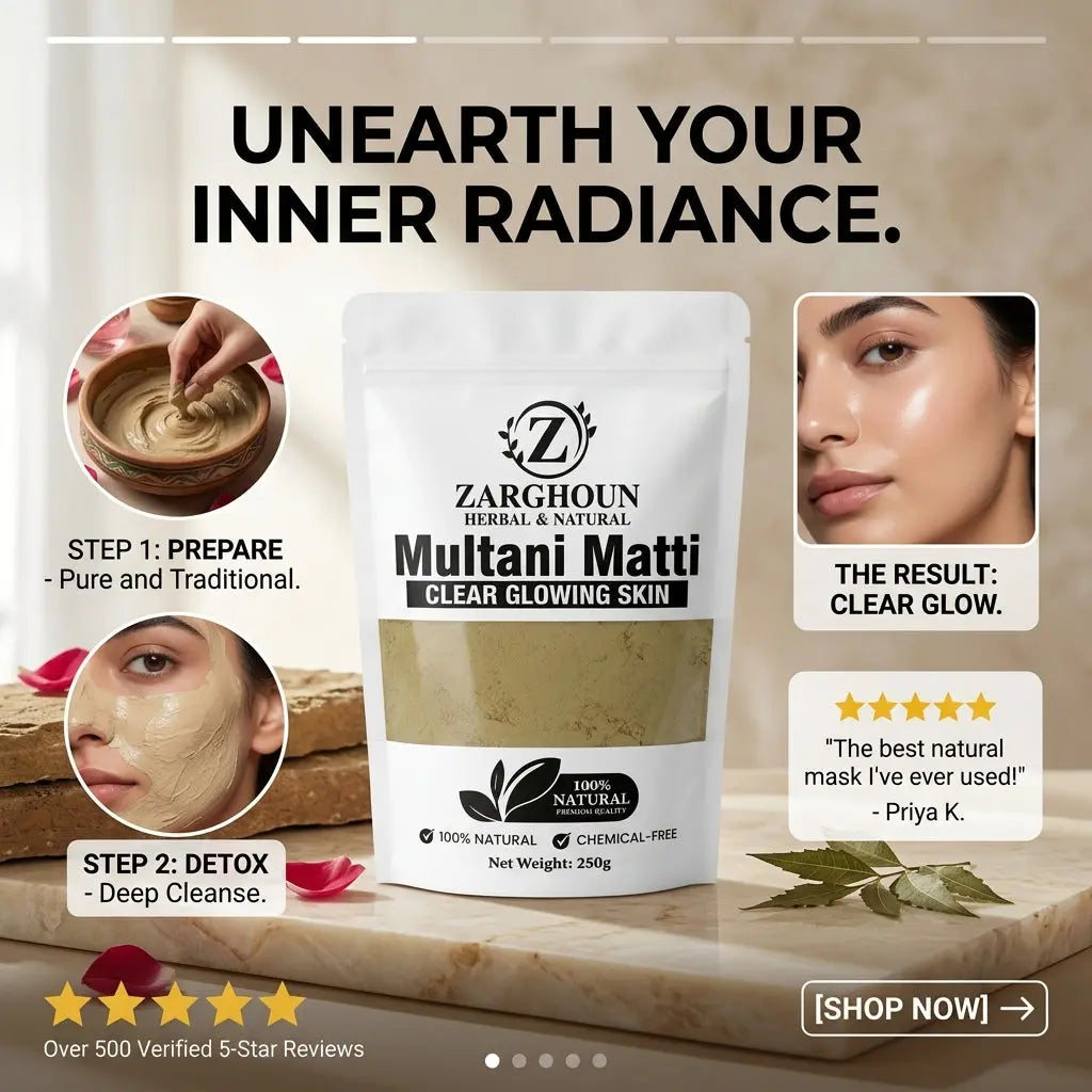 Zarghoun Pure Multani Matti Powder - 100% Natural Fuller's Earth (250g) My Store