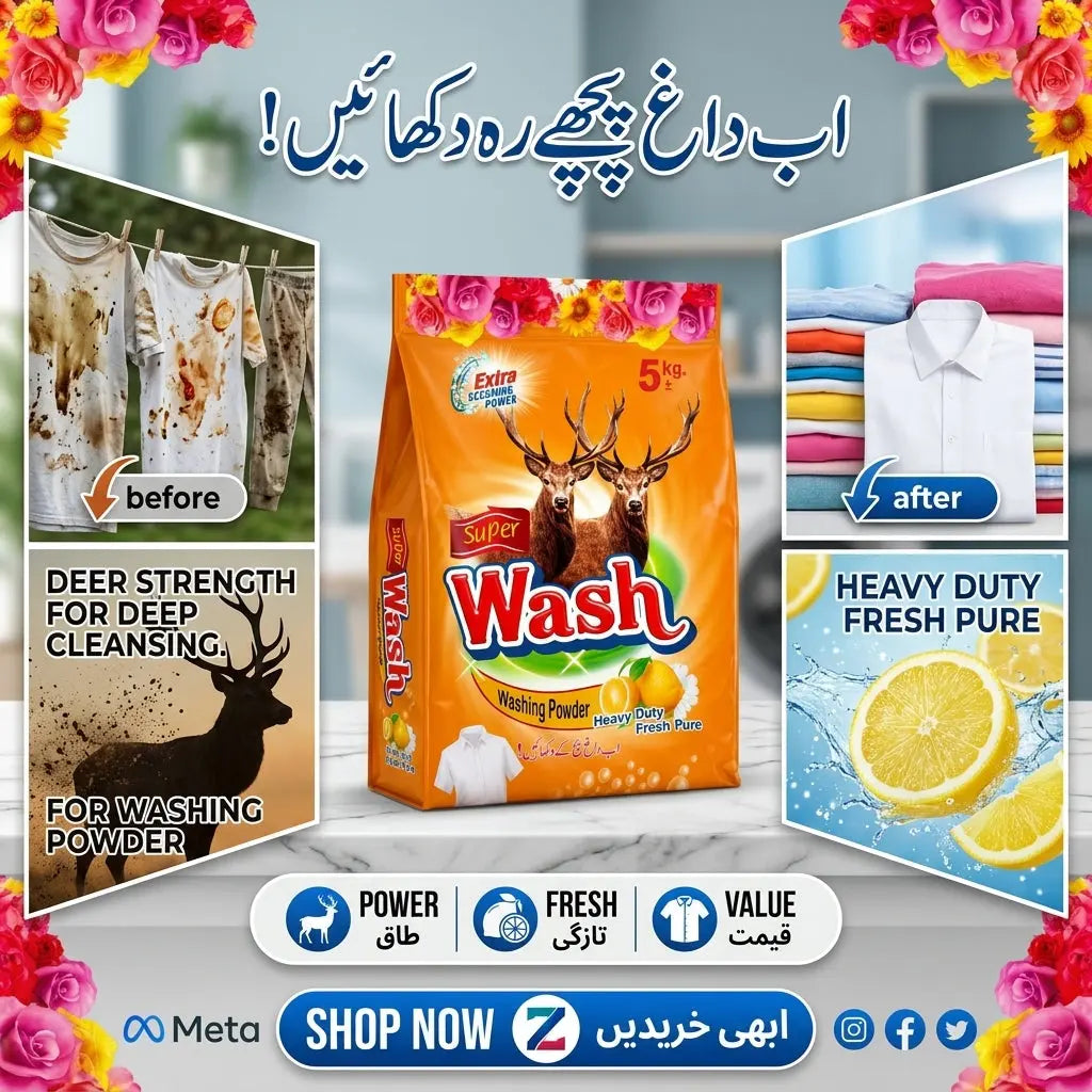 Super Wash Washing Powder 5kg Mega Pack - Heavy Duty Stain Removal My Store