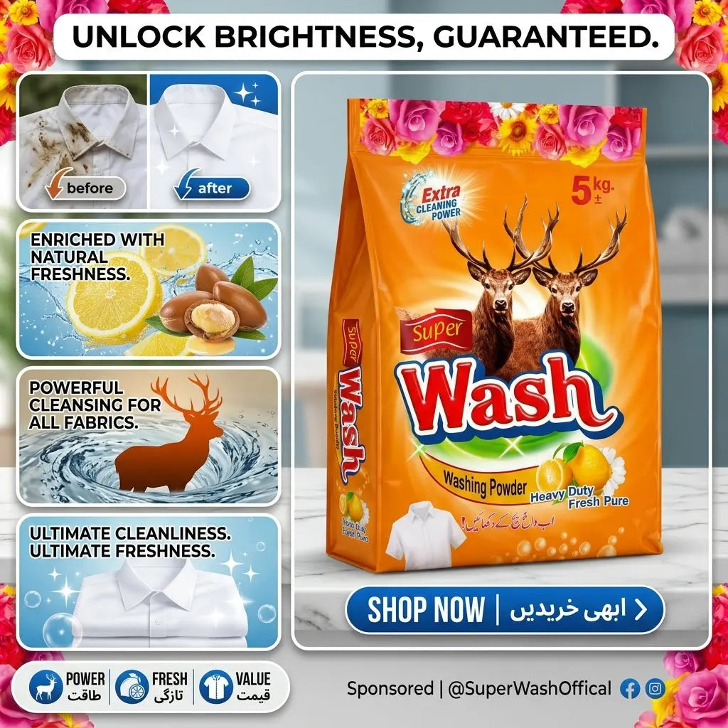 Super Wash Washing Powder 5kg Mega Pack - Heavy Duty Stain Removal My Store