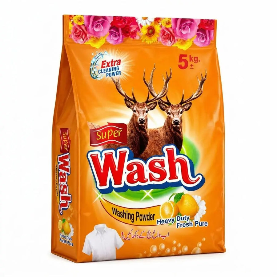 Super Wash Washing Powder 5kg Mega Pack - Heavy Duty Stain Removal My Store